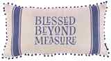 Oblong Pillow: Blessed Beyond Measure, Cream/Blue (Blessed Beyond Measure Collection) Soft Goods - Thumbnail 0