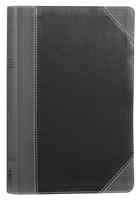 NIV Thinline Bible Large Print Black/Gray (Red Letter Edition) Premium Imitation Leather - Thumbnail 0