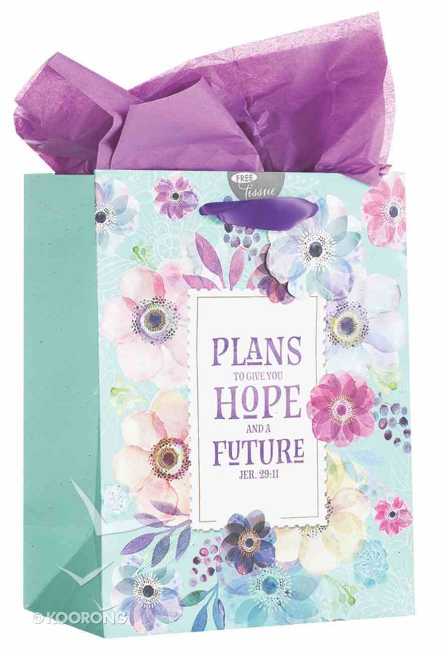 Gift Bag Medium: Plans to Give You a Hope and a Future, Floral (Jer 29:11) Stationery