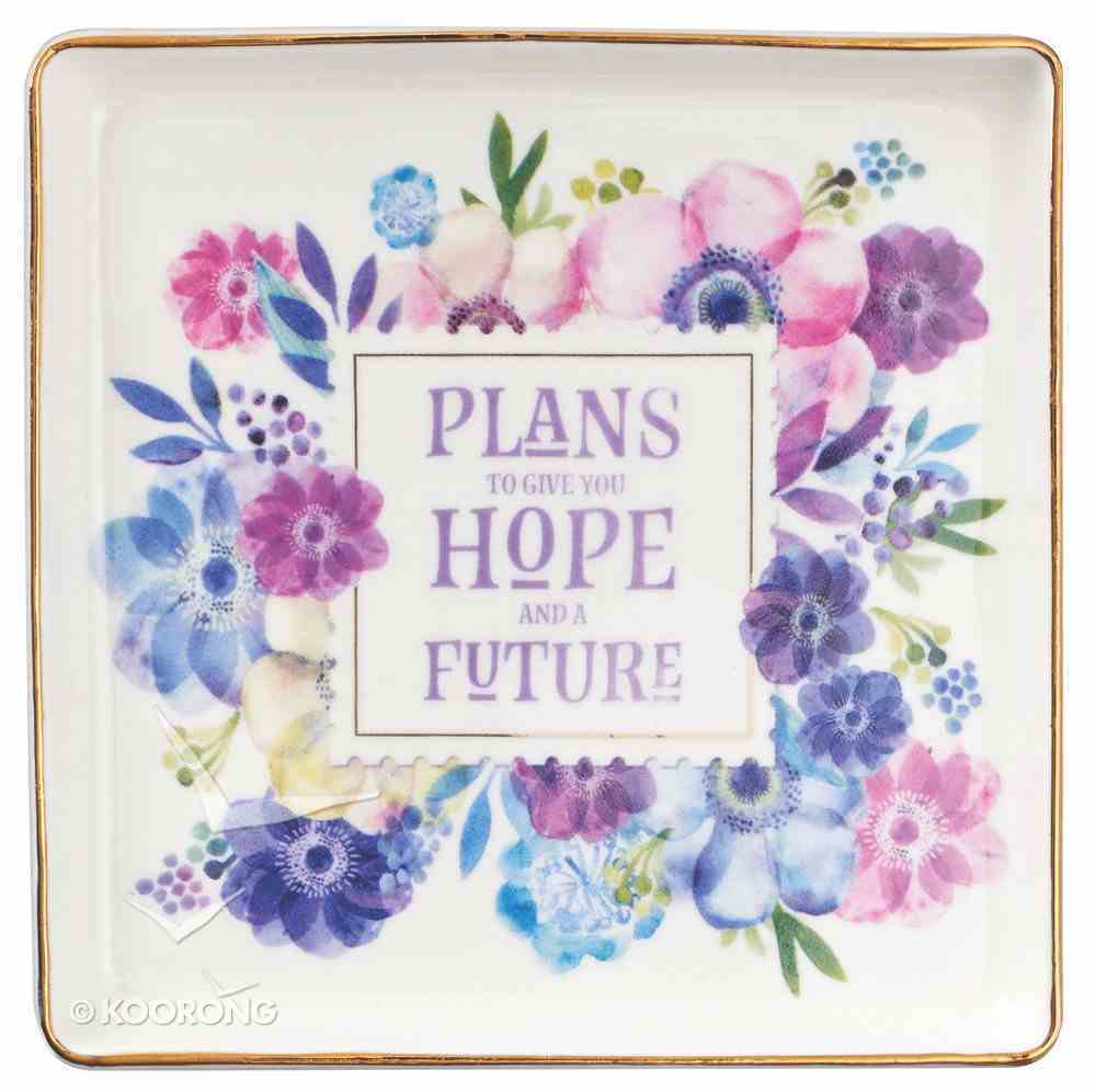 Ceramic Trinket Tray: Plans to Give You Hope and a Future, Floral (Jer 29:11) Homeware