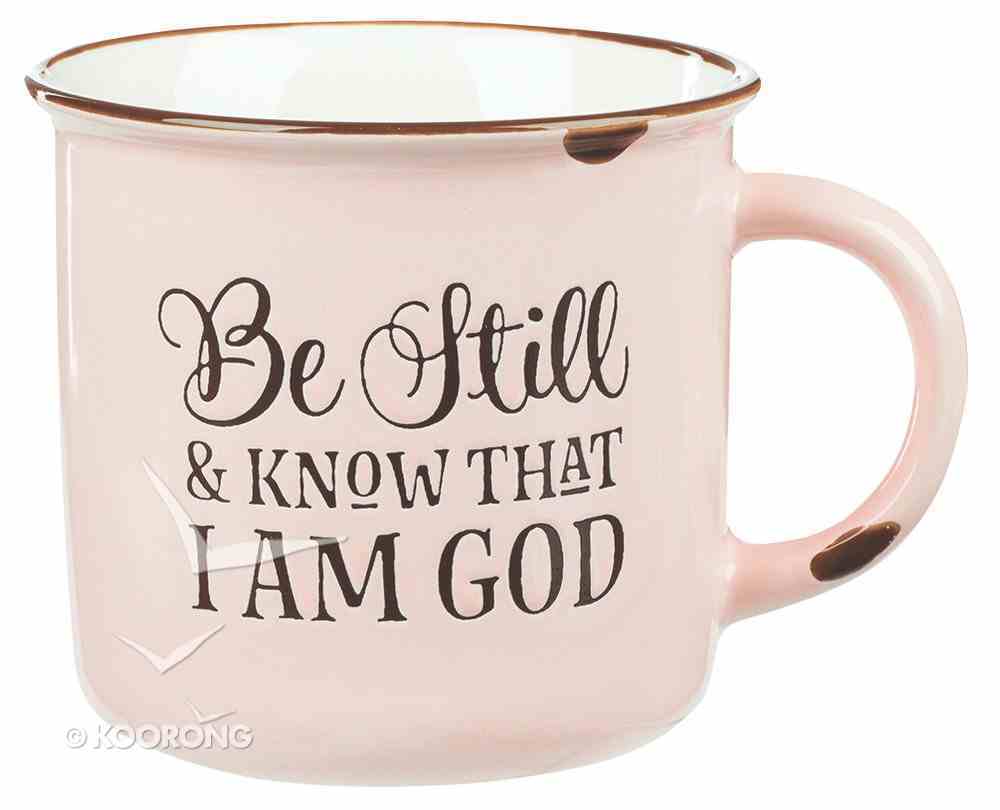 Camp Style Ceramic Mug: Be Still and Know....Pink/White (Psalm 46:10) Homeware