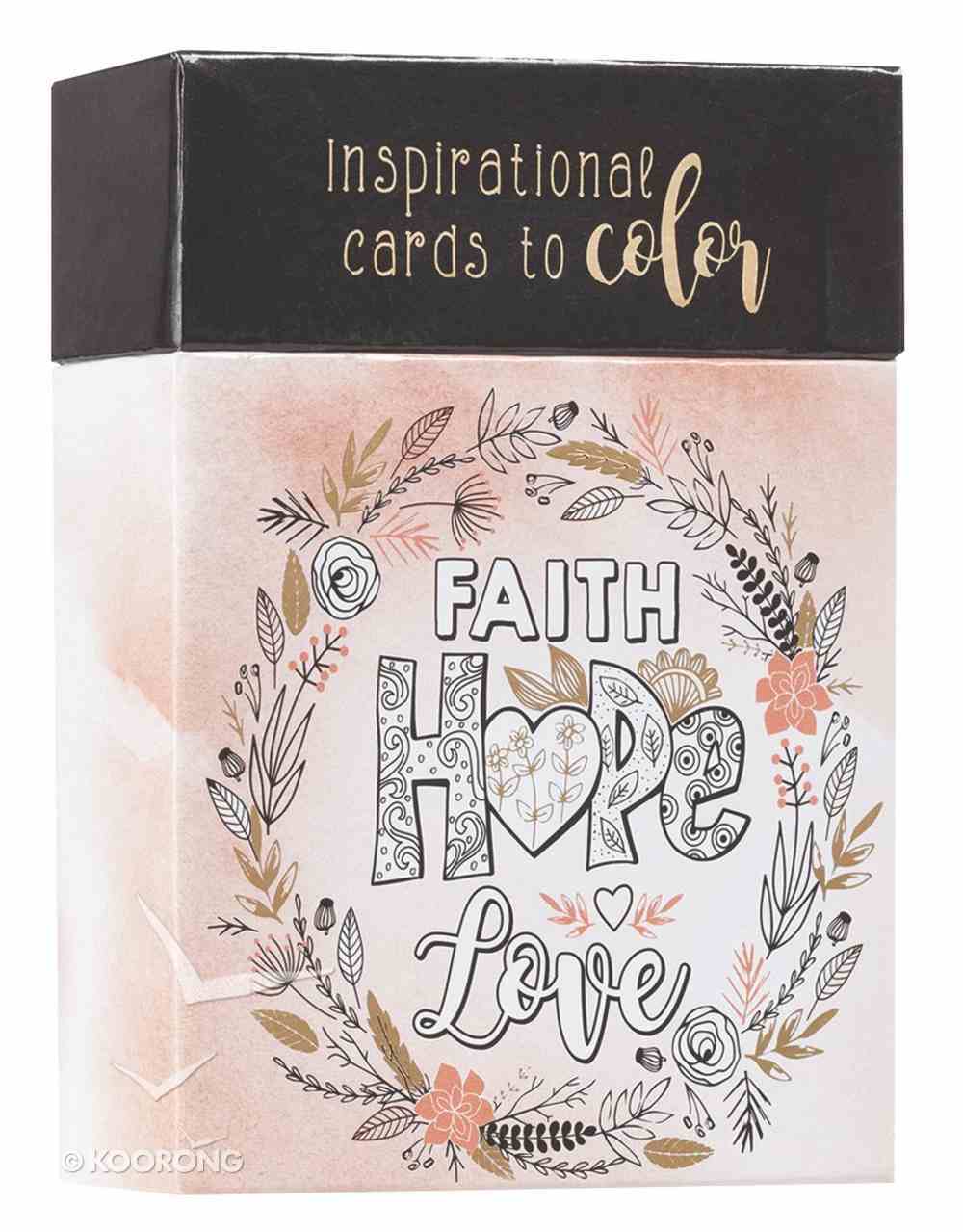 Adult Boxed Colouring Cards: Faith, Hope, Love Box