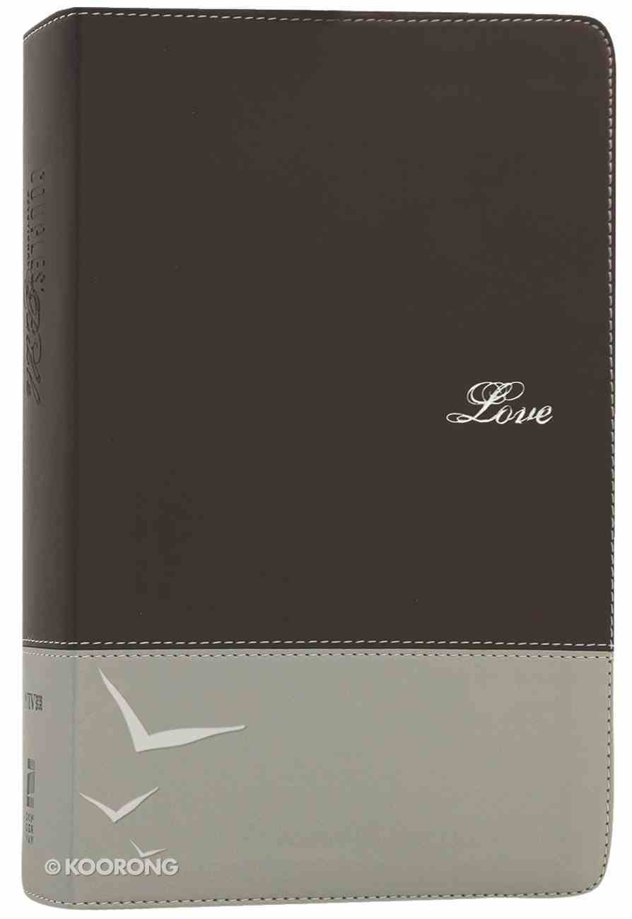 NIV Couples Devotional Bible Chocolate/Silver (Black Letter Edition) Premium Imitation Leather