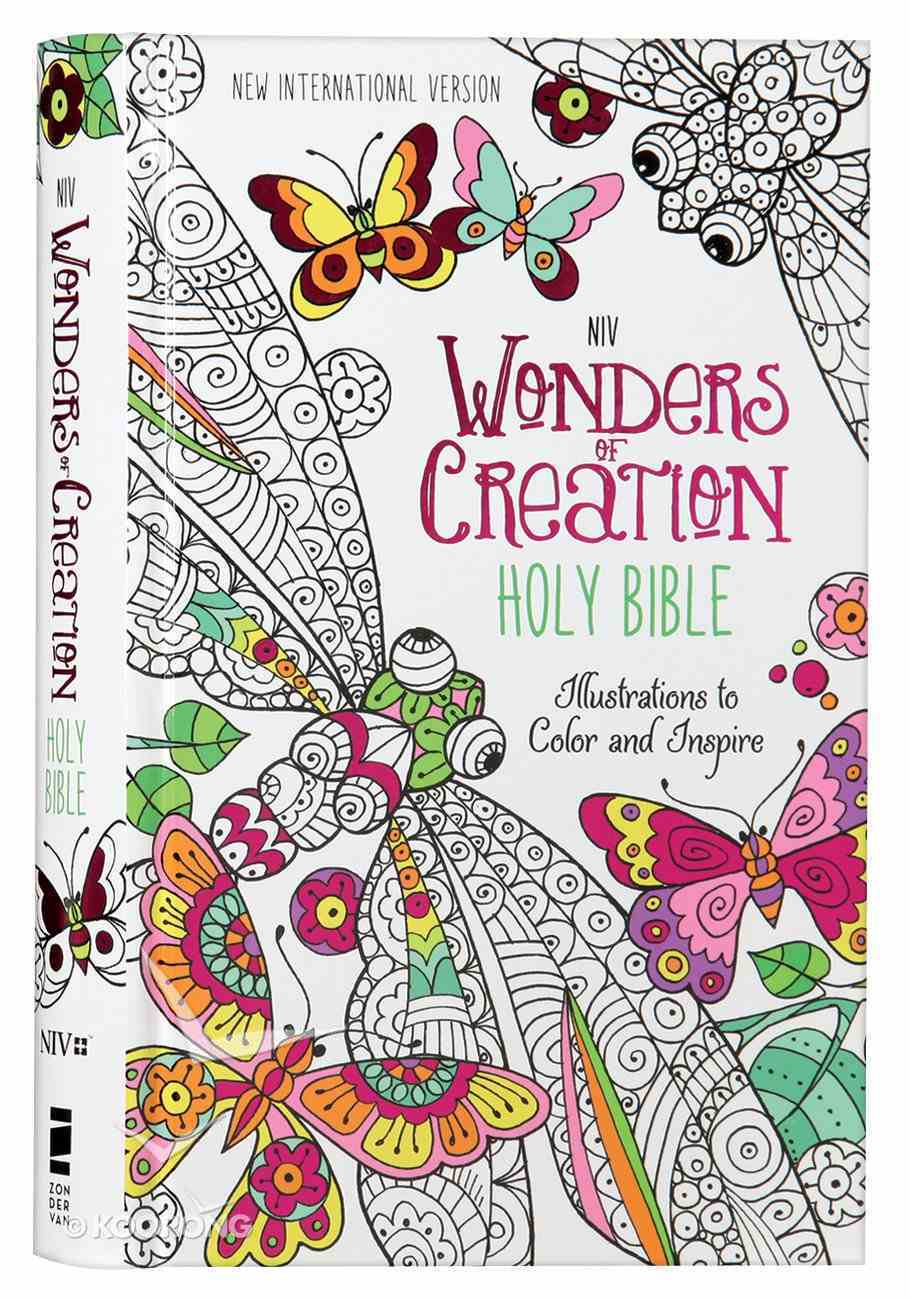 NIV Wonders of Creation Holy Bible: Illustrations to Color and Inspire (Black Letter Edition) Hardback