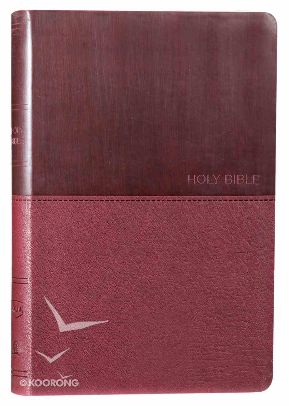 NKJV Value Thinline Bible Large Print Burgundy (Red Letter Edition) Premium Imitation Leather