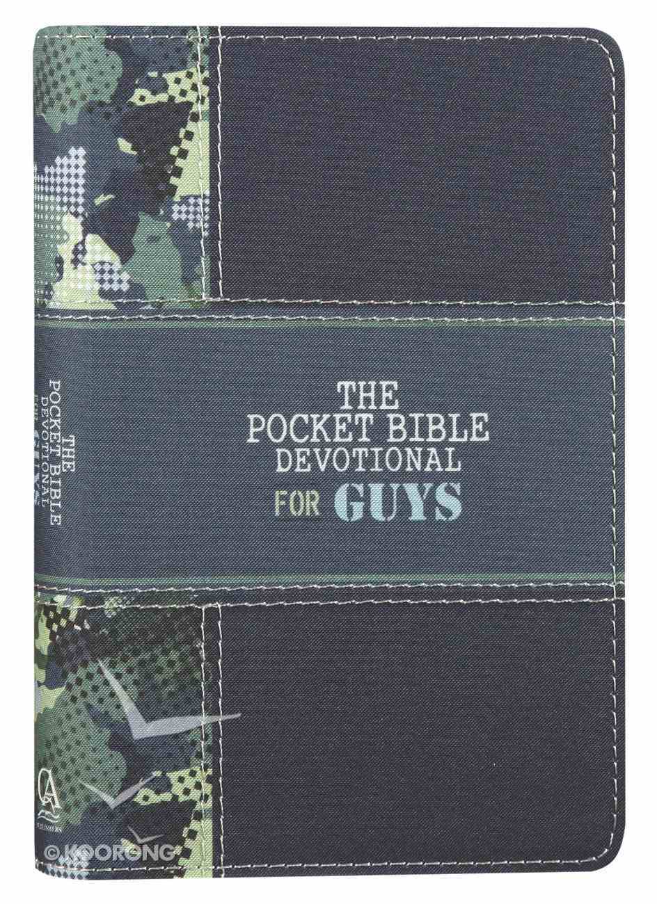 Pocket Bible Devotional For Guys: 366 Daily Readings Camouflage Blue and Green Imitation Leather