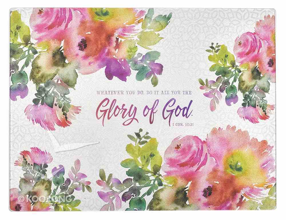 Large Glass Cutting Board: Glory of God, Floral Homeware