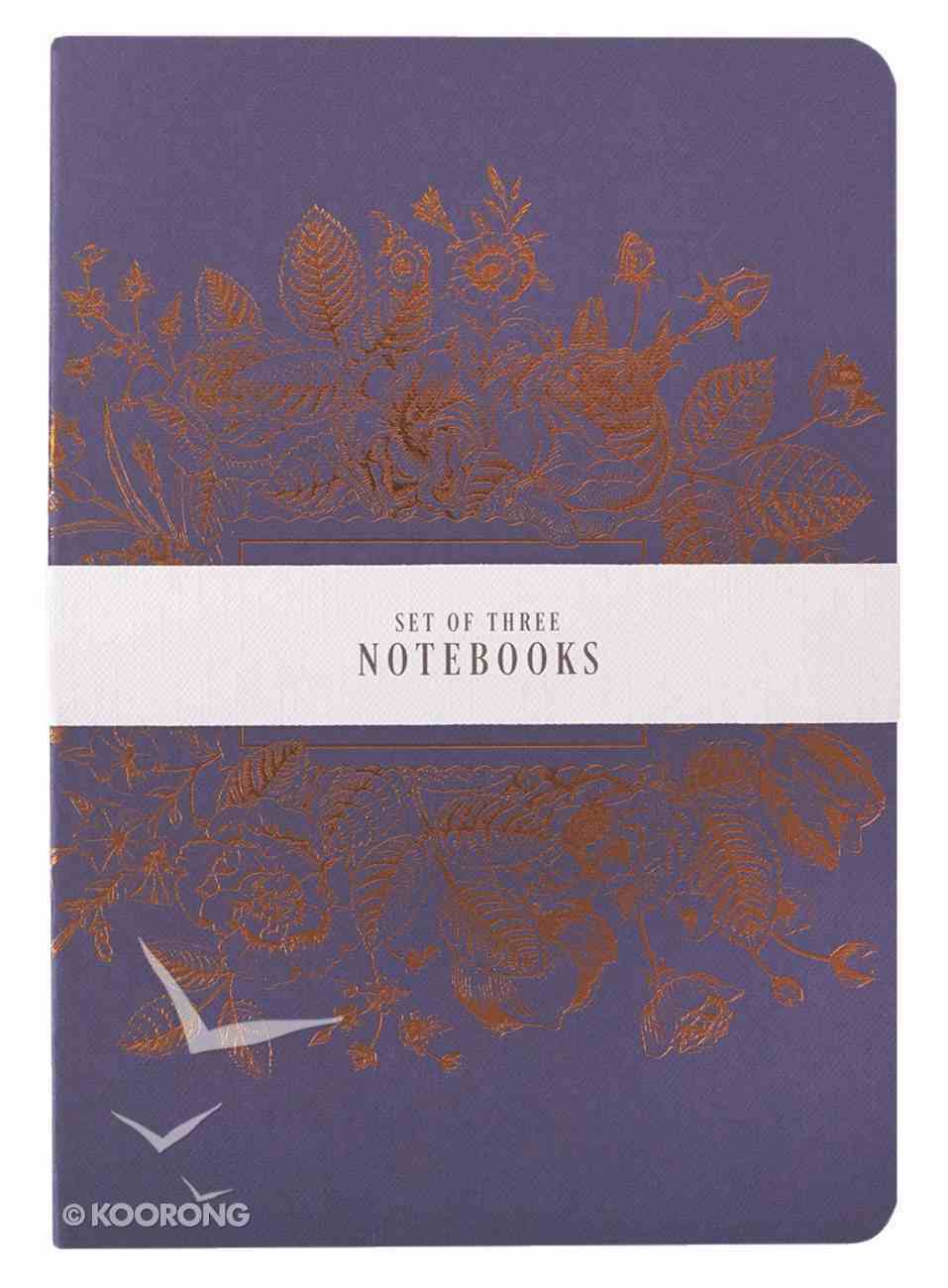 Notebook: Strength & Dignity, White/Pale Blue/Navy (Set Of 3) Paperback