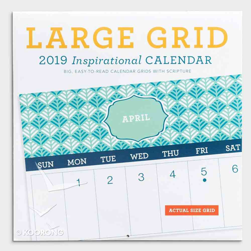 2019 Wall Calendar: Large Grid Patterns Calendar