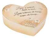 Heart Keepsake Box: Love, Light Your Way Every Day, Cream/Floral (Polyresin) Homeware - Thumbnail 0