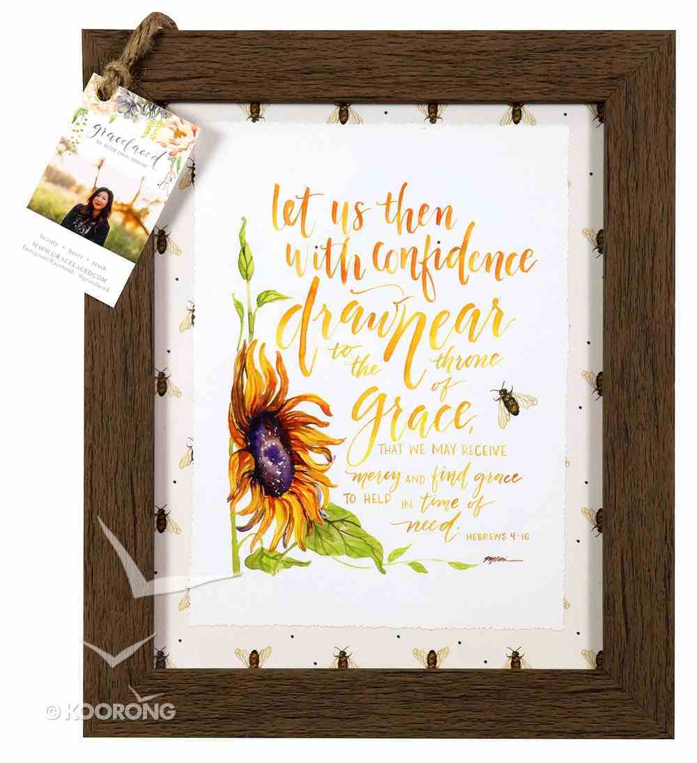Gracelaced Framed Art Print: Draw Near, Sunflower (Hebrews 4:16) Plaque