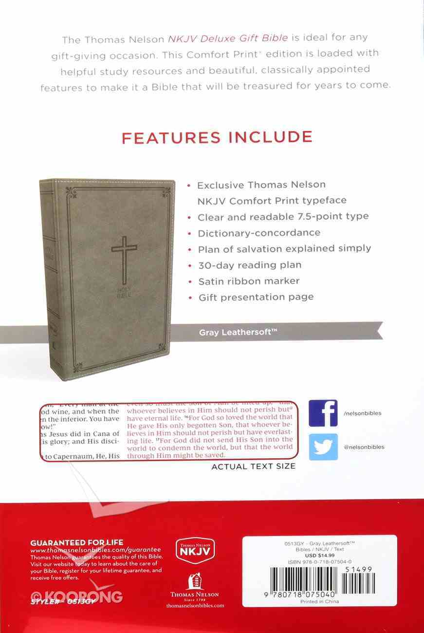 NKJV Deluxe Gift Bible Gray (Red Letter Edition) Premium Imitation Leather