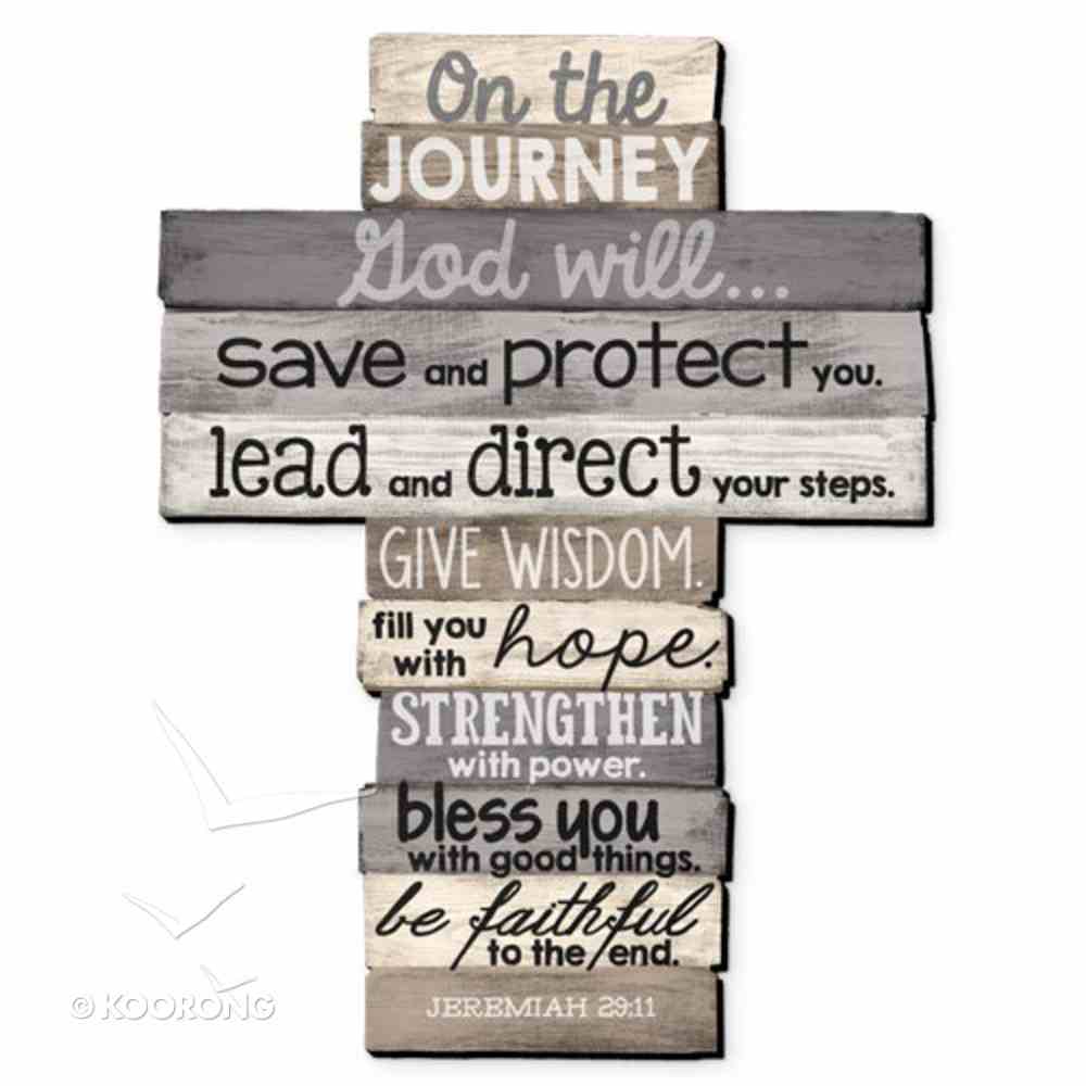 Stacked Wood Cross: Journey, Large (Jer 29:11) Plaque