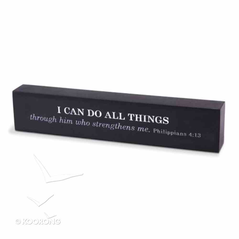 Scripture Bar: I Can Do All Things, Navy, Cast Stone (Phil 4:13) Plaque