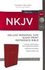 NKJV Deluxe Reference Bible Giant Print Black (Red Letter Edition) Premium Imitation Leather - Thumbnail 0