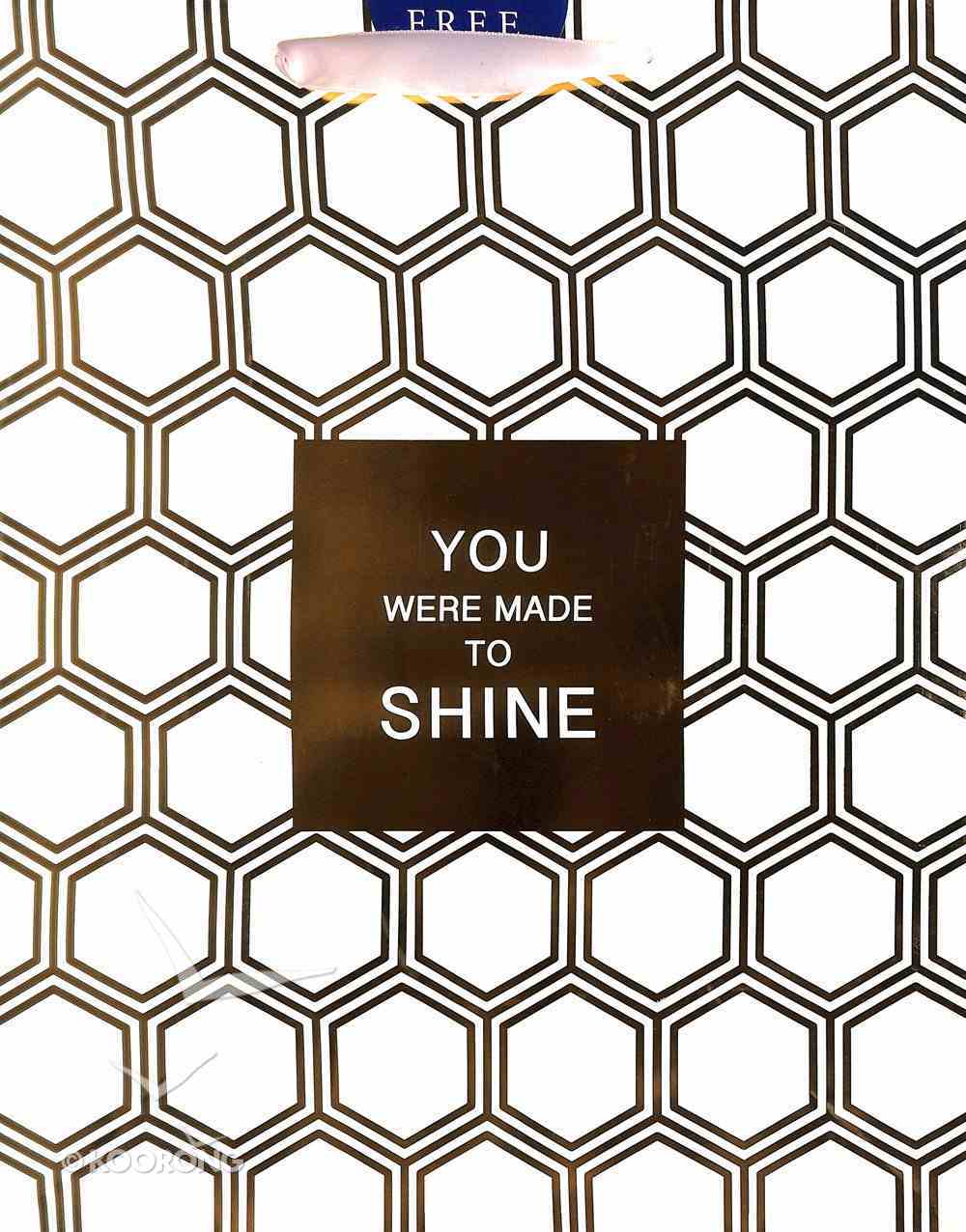 Gift Bag Large: Gold Hexies, You Were Made to Shine (Incl Two Sheets Tissue Paper) Stationery
