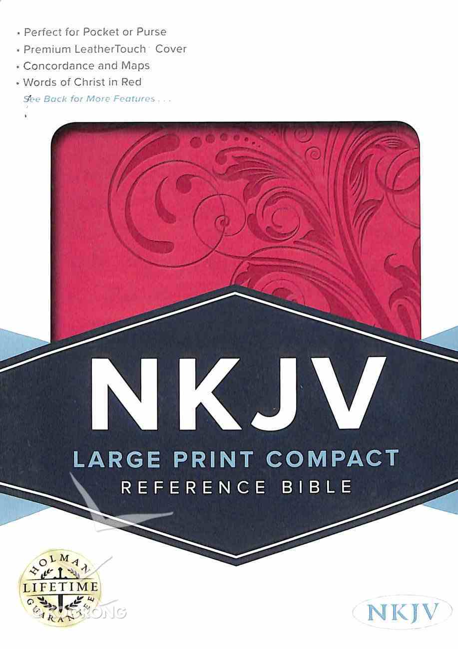 NKJV Large Print Compact Reference Bible Pink Red Letter Edition Imitation Leather