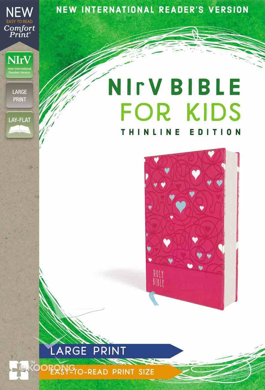 NIRV Bible For Kids Large Print Pink (Red Letter Edition) Premium Imitation Leather