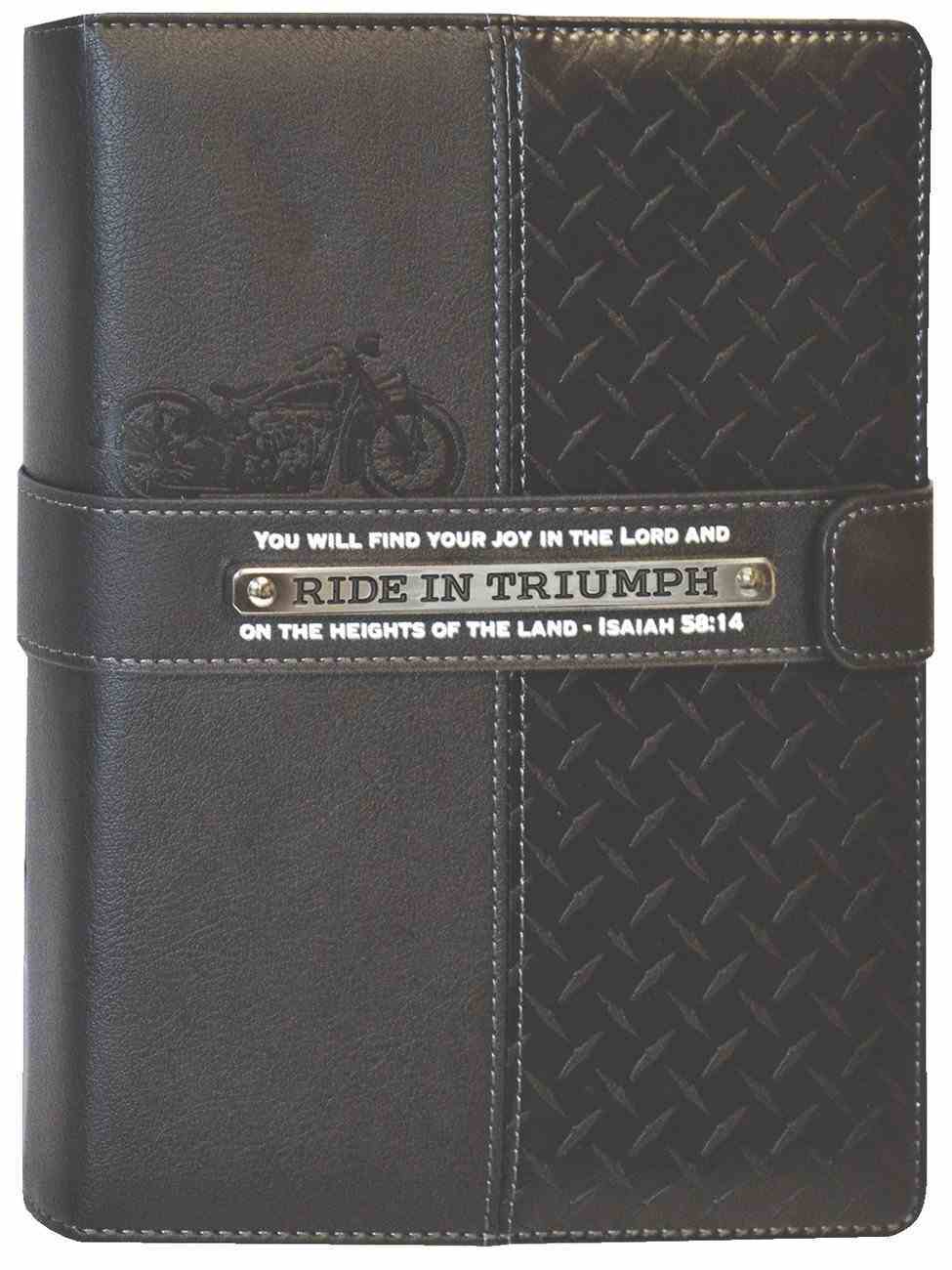 Deluxe Journal: Ride in Triumph Diamond Plate (Black) Imitation Leather