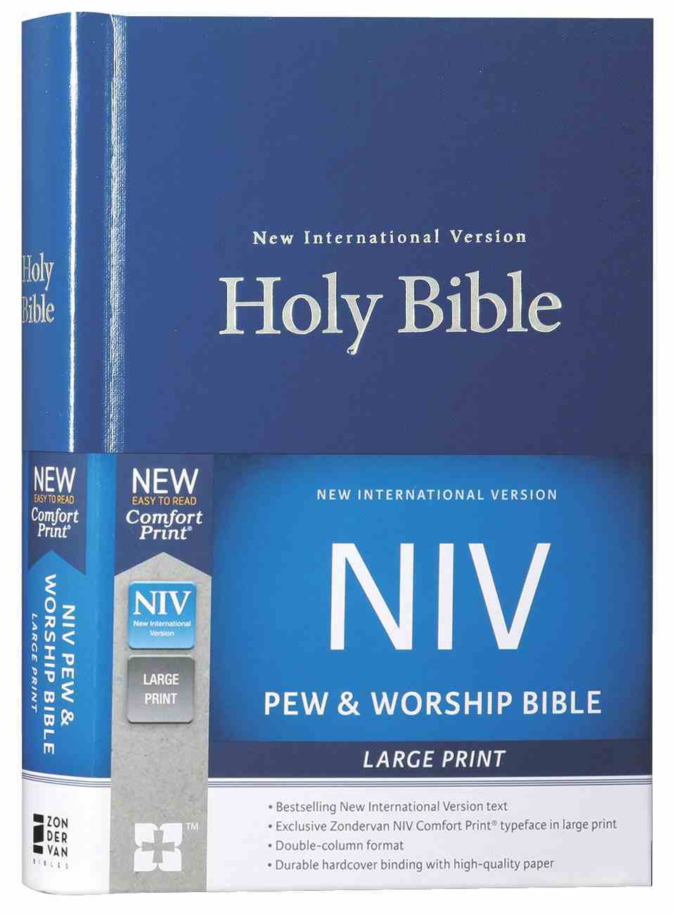 NIV Pew And Worship Bible Large Print Blue (Black Letter Edition) | Koorong