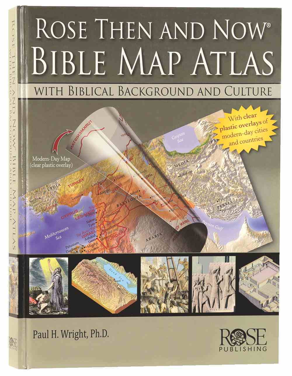 Bible Map Atlas With Biblical Backgrounds (Then And Now Series) Chart/card
