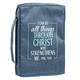 Bible Cover Poly Canvas Large: All Things Through Christ, Denim, Carry Handle Bible Cover - Thumbnail 3