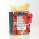 Gift Bag Small: We Love Because He First Loved Us, Navy/Red Flowers (1 John 4:19) Stationery - Thumbnail 2