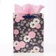 Gift Bag Medium: Be Still & Know, Navy/Pink/White Floral (Psalm 46:10) Stationery - Thumbnail 1