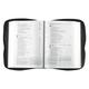 Bible Cover Polyester With Fish Label Black Large Bible Cover - Thumbnail 2