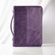 Bible Cover Trendy Large: Faith, Purple Pattern, Carry Handle, Luxleather Bible Cover - Thumbnail 4