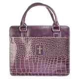 Bible Cover Large Purse Style With Crocodile Embossing in Purple Bible Cover - Thumbnail 0