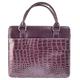Bible Cover Medium Purse Style With Crocodile Embossing in Purple Bible Cover - Thumbnail 1