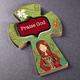 Small Wooden Cross Magnet: Praise God Novelty - Thumbnail 1