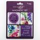 Magnetic Set of 4 Magnets: Seeds of Love (Purple/flowers) Novelty - Thumbnail 2