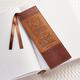 Bookmark Tassel: Steadfast Love, Brown/Tan Imitation Leather - Thumbnail 2