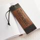 Bookmark With Tassel: Strength, Black/Brown Imitation Leather - Thumbnail 2