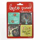 Magnetic Set of 4 Magnets: Love Grows Novelty - Thumbnail 1