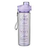 Plastic 750ml Water Bottle: Trust in the Lord (Purple/clear) Homeware - Thumbnail 0