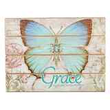 Wall Plaque: Grace Butterfly Blue/Green (Mdf) Plaque - Thumbnail 0