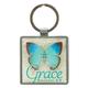 Metal Keyring: Grace Butterfly Blue/Green (Eph 2:8) Novelty - Thumbnail 0