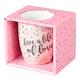 Ceramic Sparkle Mug: Live a Life of Love (Pink/white) Homeware - Thumbnail 2