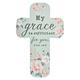 Bookmark Cross-Shaped: My Grace is Sufficient For You.. 2 Cor 12:9, Green/Pale Pink Roses Stationery - Thumbnail 0