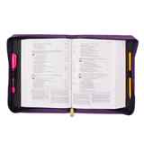 Bible Cover Medium: I Can Do All This Phil 4:13 Purple Floral Bible Cover - Thumbnail 5