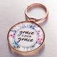 Metal Keyring in Tin: Grace Upon Grace, Floral/Copper Novelty - Thumbnail 3