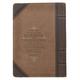 Journal With Zip Closure: Be Strong and Courageous, Brown/Beige Imitation Leather - Thumbnail 2