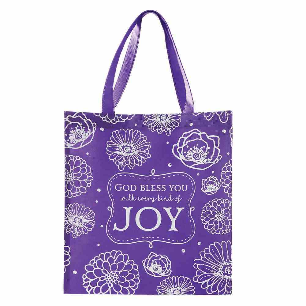Tote Bag: God Bless You With Every Kind of Joy, Purple/White Soft Goods