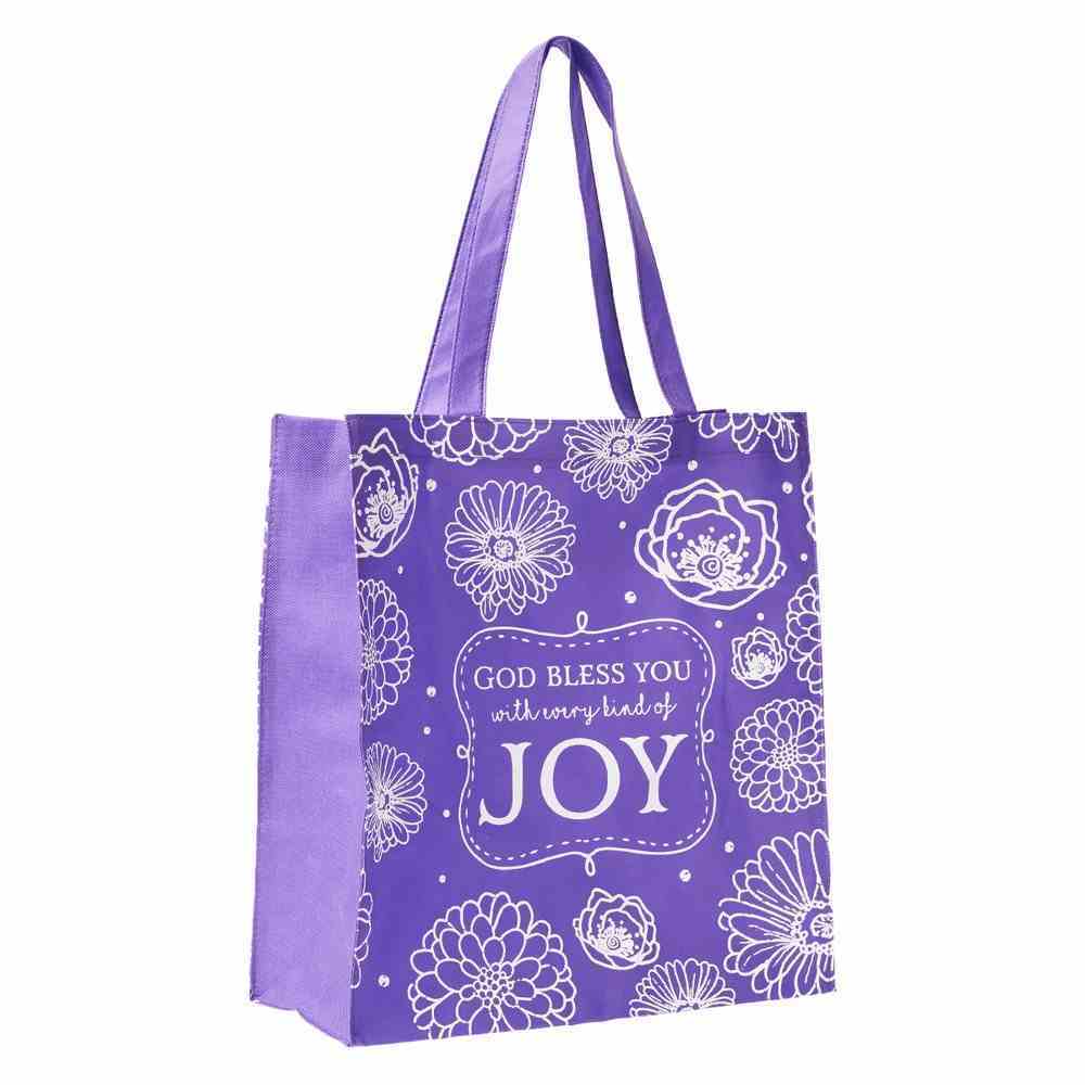 Tote Bag: God Bless You With Every Kind of Joy, Purple/White Soft Goods