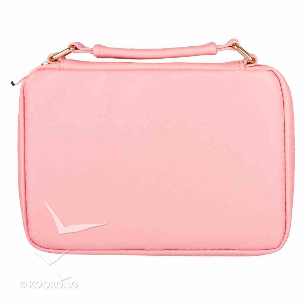 Bible Cover Fashion Medium: Blessed, Pink/White, Carry Handle Bible Cover
