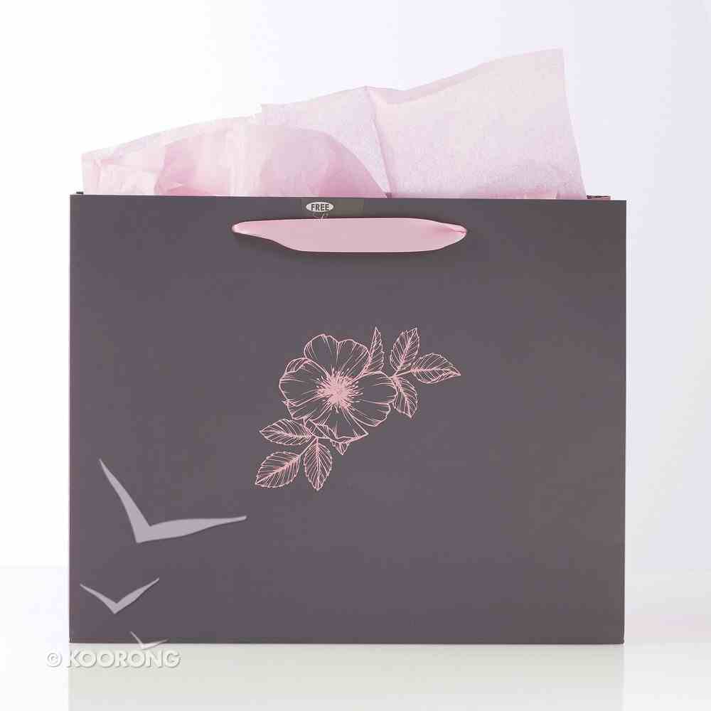 Gift Bag Xlarge: Strength & Dignity, Pink/Grey (Proverbs 31:25) Stationery