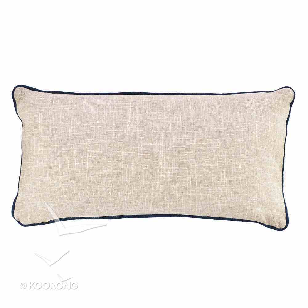 Oblong Pillow: Give It to God & Go to Sleep, Navy/Green/White Navy Edging Soft Goods
